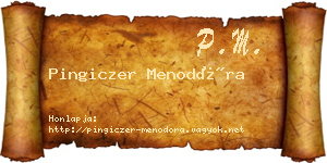Pingiczer Menodóra névjegykártya